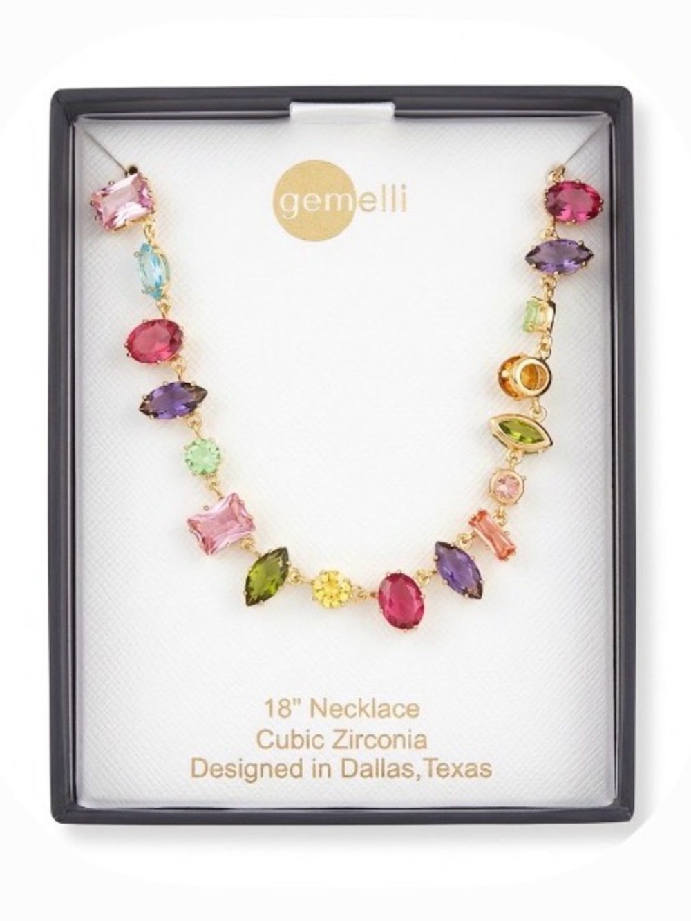 NWT ⚜️💎⚜️ Gemelli Multicolored Cubic Zirconia Necklace